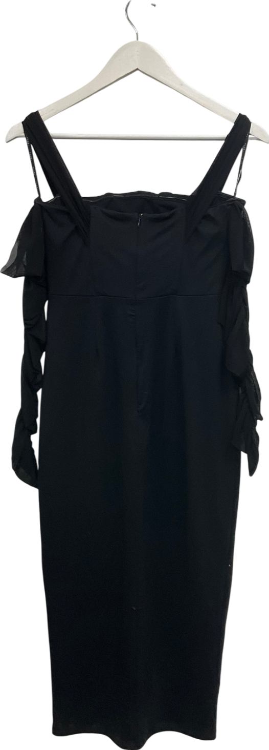 Club L Black Buckle Bodice Midi Dress UK 10