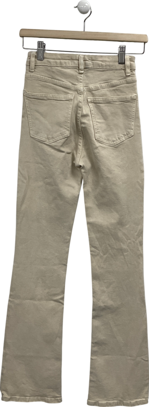 ZARA Cream Straight-leg Jeans W34