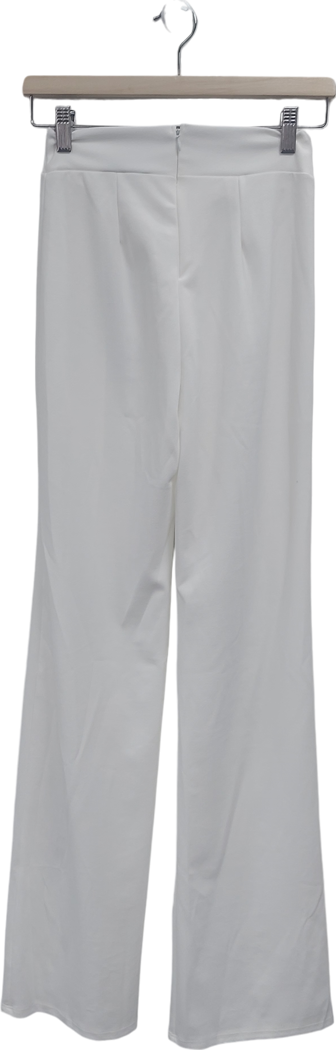 Fashion Nova White Call It Even Wide Leg Dress Pants UK S