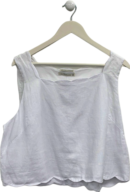 A&F White Linen Sleeveless Top XL