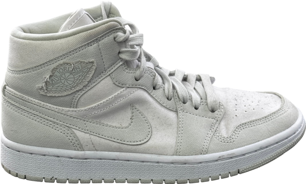 Nike Jordan 1 White /mid Spruce Aura Canvas High Top Trainers UK 5 EU 38 👠