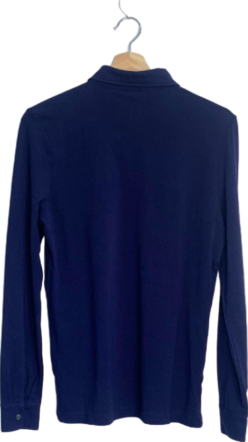 Suitsupply Navy Long Sleeve Cotton Polo Shirt UK XS