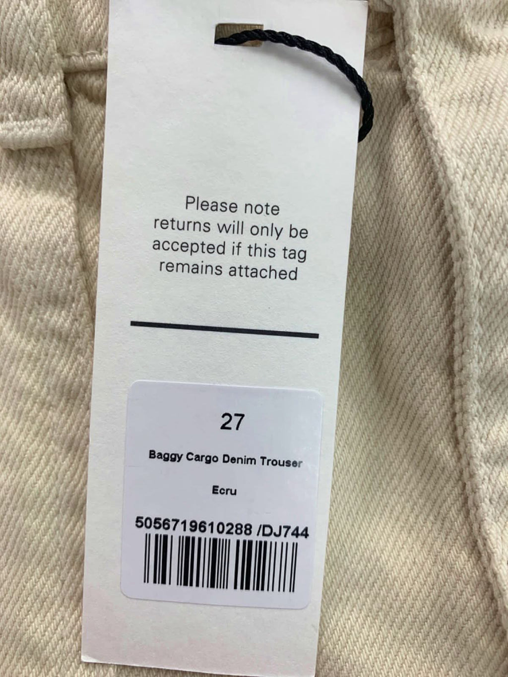 ME+EM Ecru Baggy Cargo Denim TrouserW 27