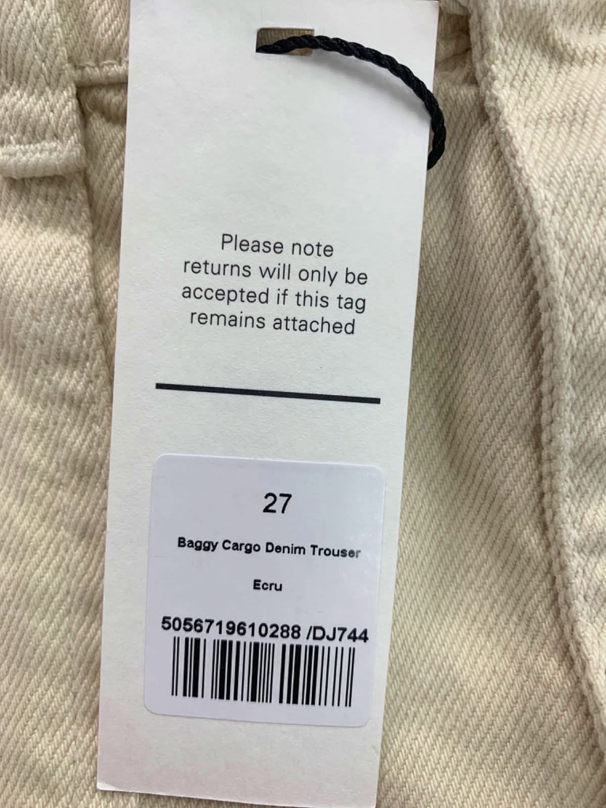 ME+EM Ecru Baggy Cargo Denim TrouserW 27
