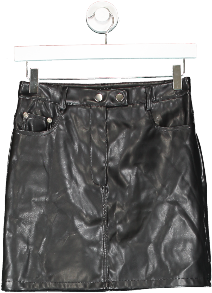 Kaiia the label Black Faux Leather Mini Skirt UK 8