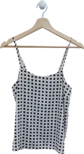 River Island White Checkered Cami Top UK 12