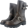 ZARA Brown Leather Biker Buckle Boots UK 5 EU 38 👠