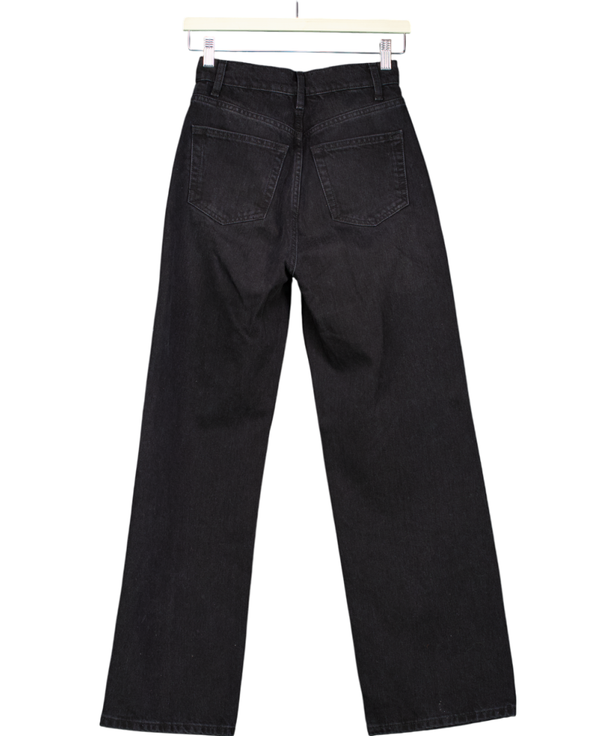 Reformation Black Wilder High Rise Wide Leg Jeans W25