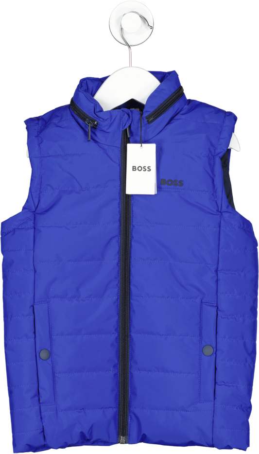 BOSS Blue Kids' Sleeveless Logo Hooded Puffer Jacket 6 Years
