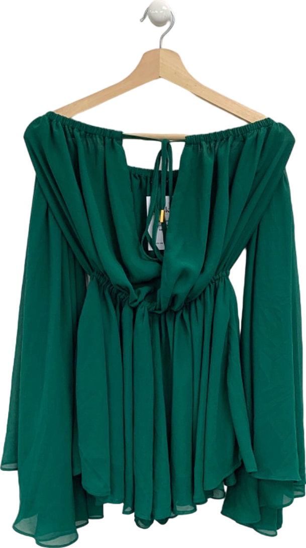 Michael Costello Green Off-Shoulder Dress UK M
