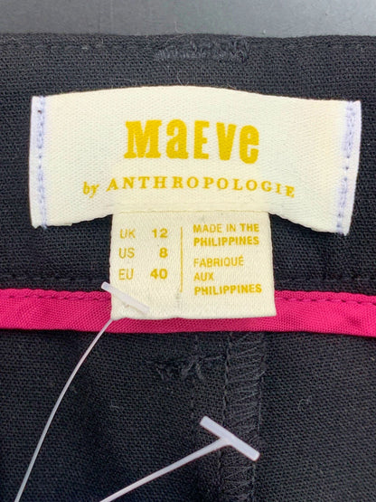 Anthropologie Black Maeve Wide-Leg Trousers UK 12