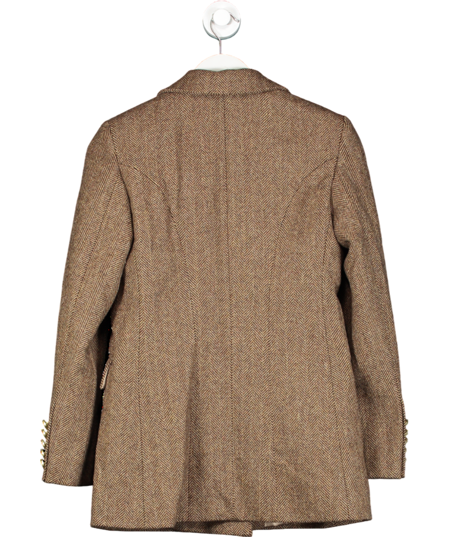 Holland Cooper Brown Double Breasted  Herringbone Blazer UK 8