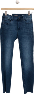 DL1961 Blue Mid Rise Instasculpt Crop Jeans UK 8