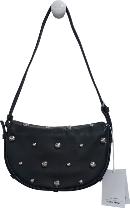 & Other Stories Black Stud Detail Shoulder Bag