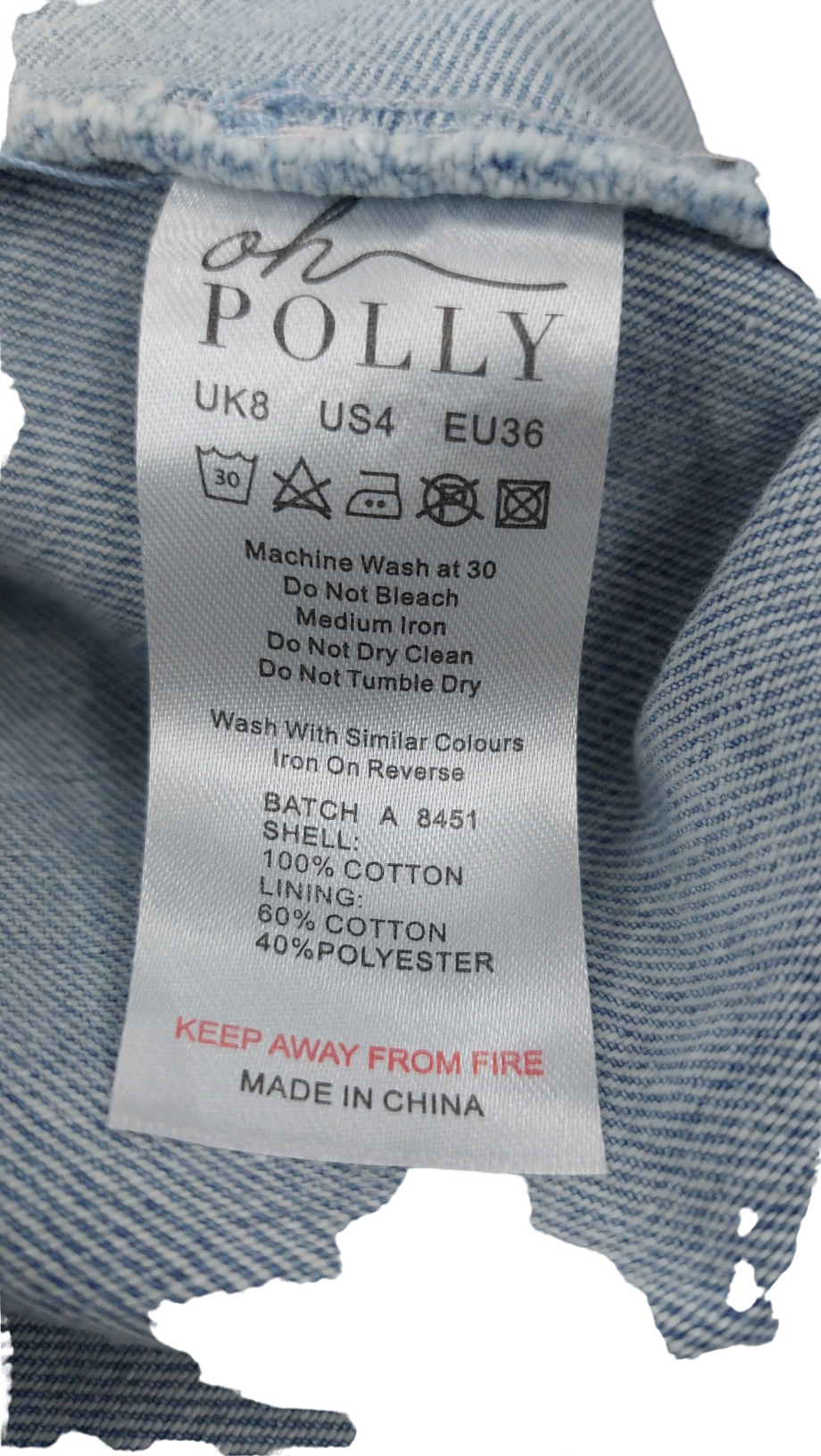 Oh Polly Blue Halter Denim Dress UK 8