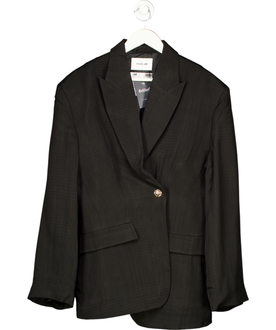 H&M Black Studio Collection Single-breasted Viscose Blazer UK 16