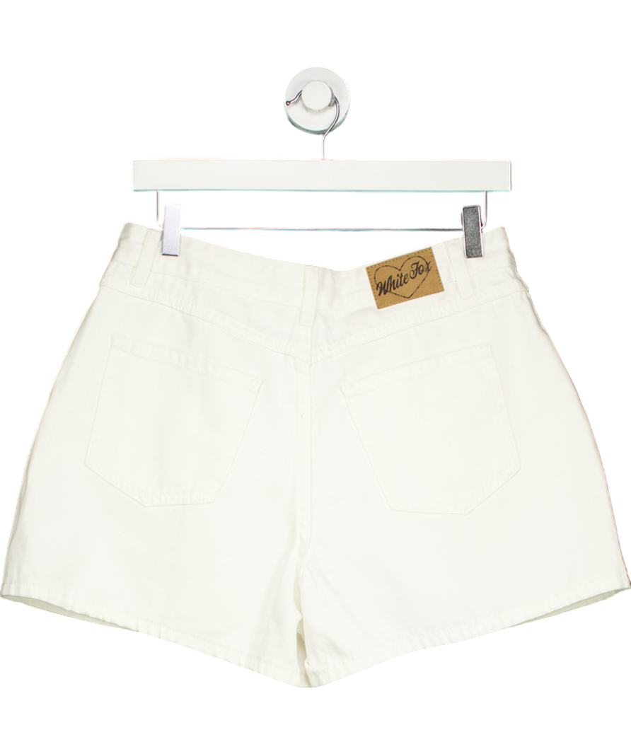 White Fox Hurt Feelings Denim Shorts White UK L