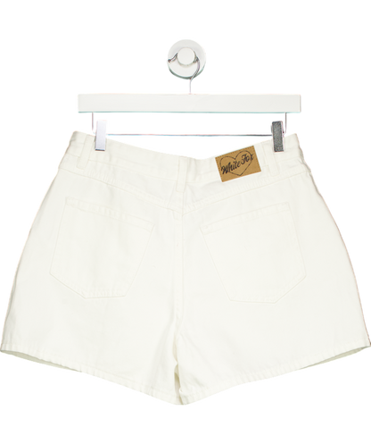 White Fox Hurt Feelings Denim Shorts White UK L