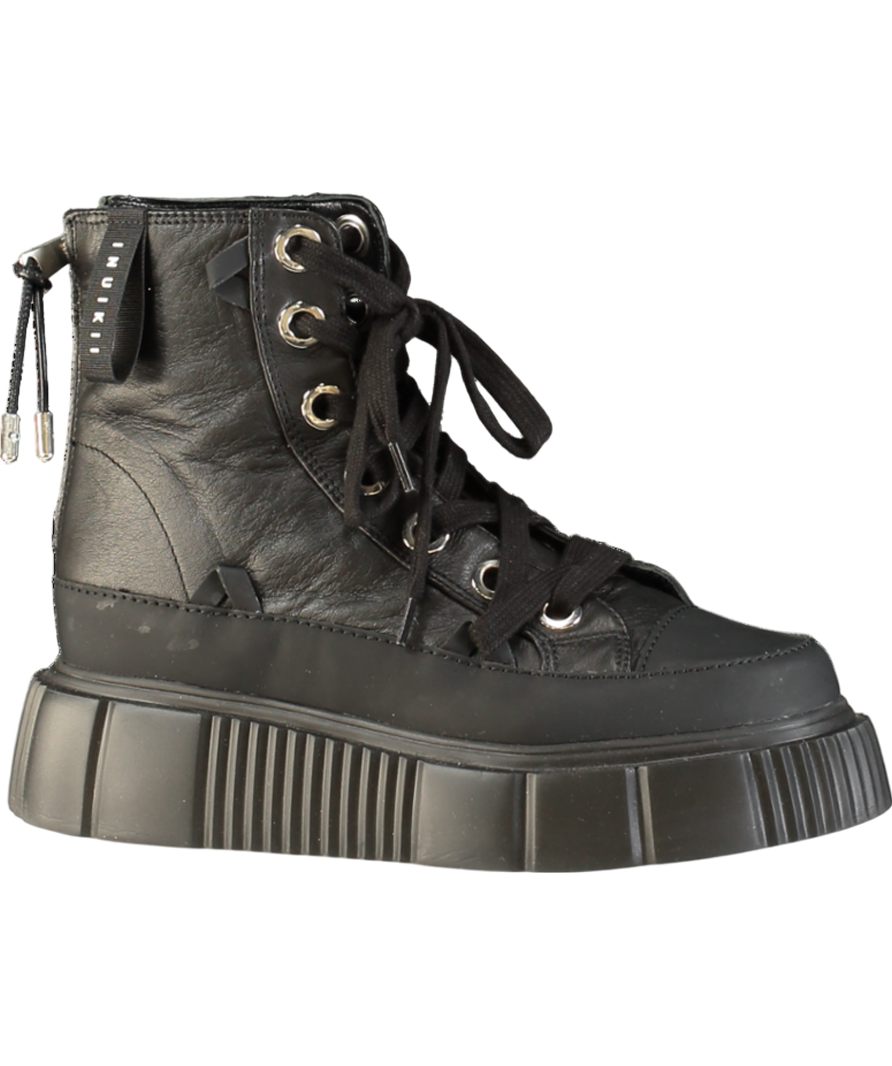 INUIKII Leather Matilda Black Platform Sneaker  Boots UK 5 EU 38 👠