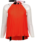 Good American Red Plisse Halterneck Top UK L/XL