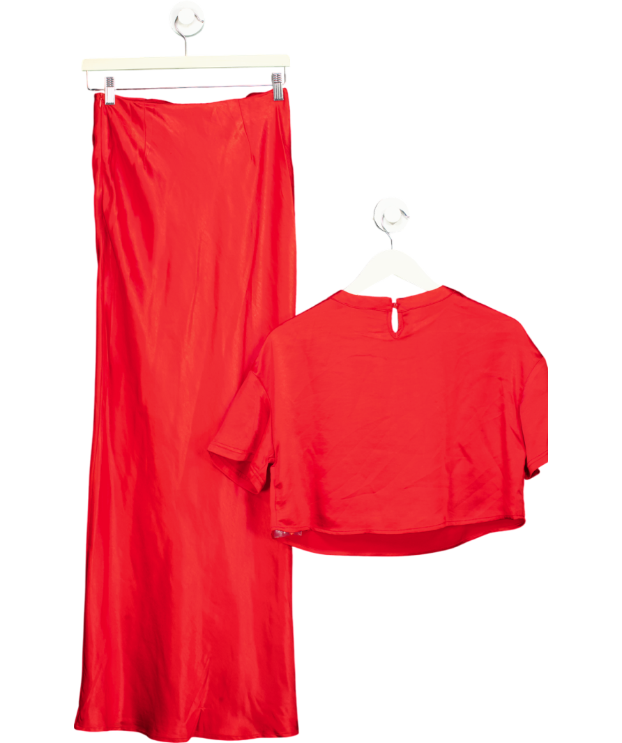 4th & Reckless Red Dara Top & Skirt UK 8