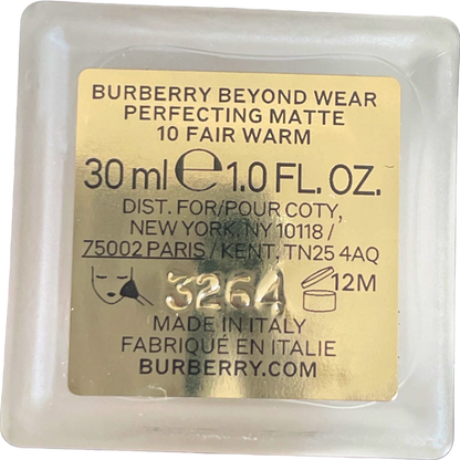 Burberry Beyond Wear Perfecting Matte Foundation 10 Fair Warm 30ml