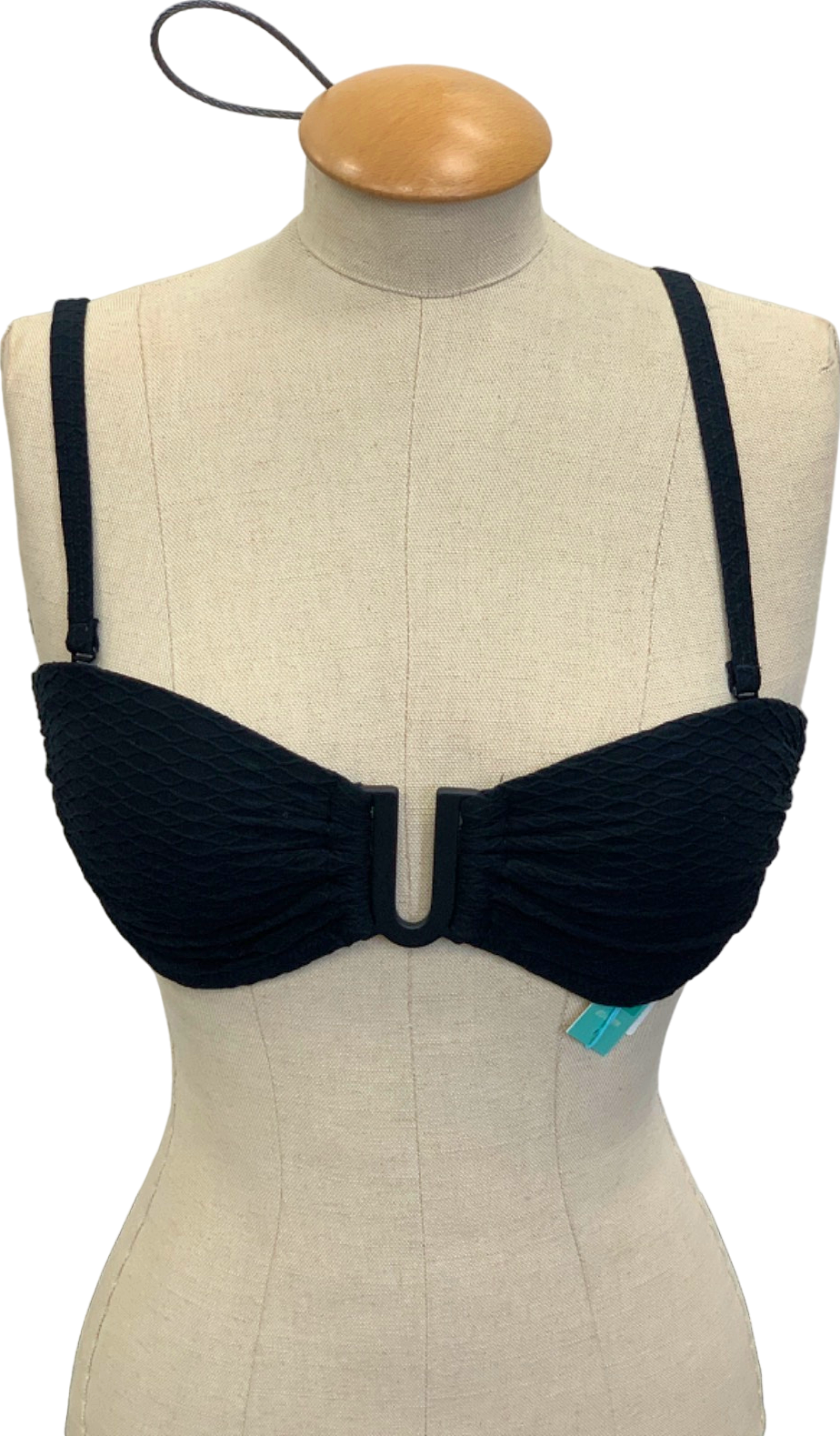 Sea Level Swim Black Honeycomb U Bar Bandeau UK 12