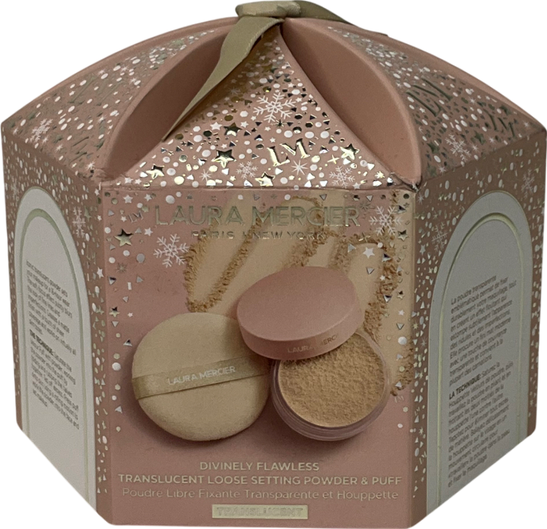 Laura Mercier Divinely Flawless Loose Setting Powder & Puff Ultra-blur - Translucent One size
