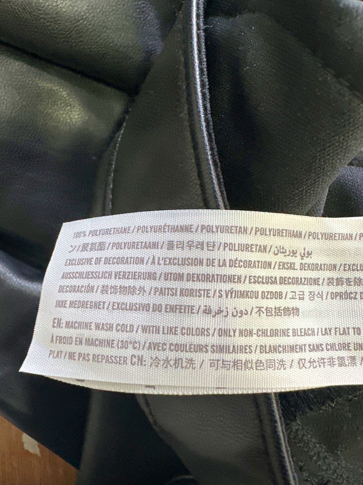 Abercrombie & Fitch Black The Ankle Straight Ultra High Rise Curve Love Vegan Leather Trousers UK 16