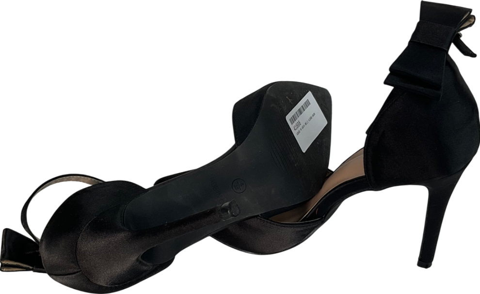 Chi Chi London Black Bow Heeled Pointed Shoes UK 5 EU 38 👠