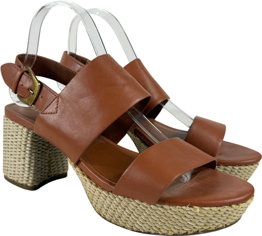 Aerosoles Brown Comfortable Women's Platform Sandal In Tan UK 9.5 EU 42.5 👠