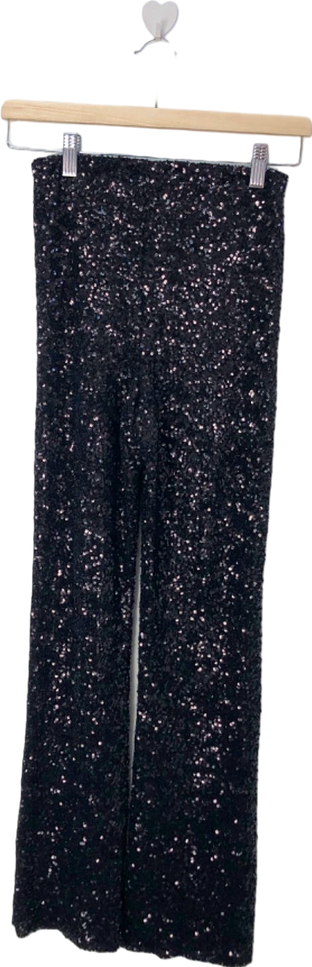 Zara Black Sequin Trousers XS