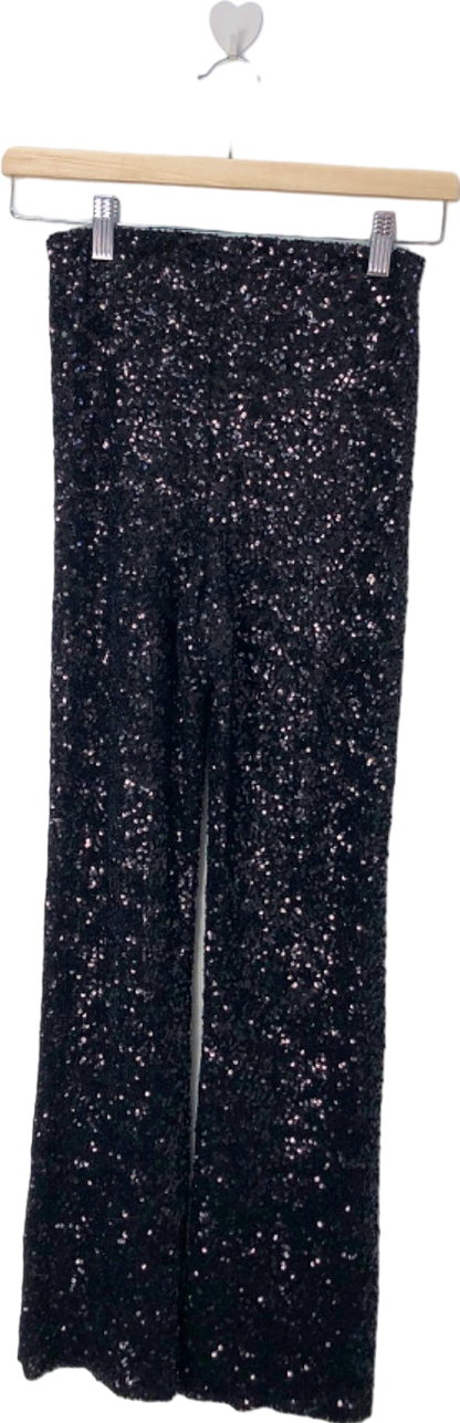 Zara Black Sequin Trousers XS