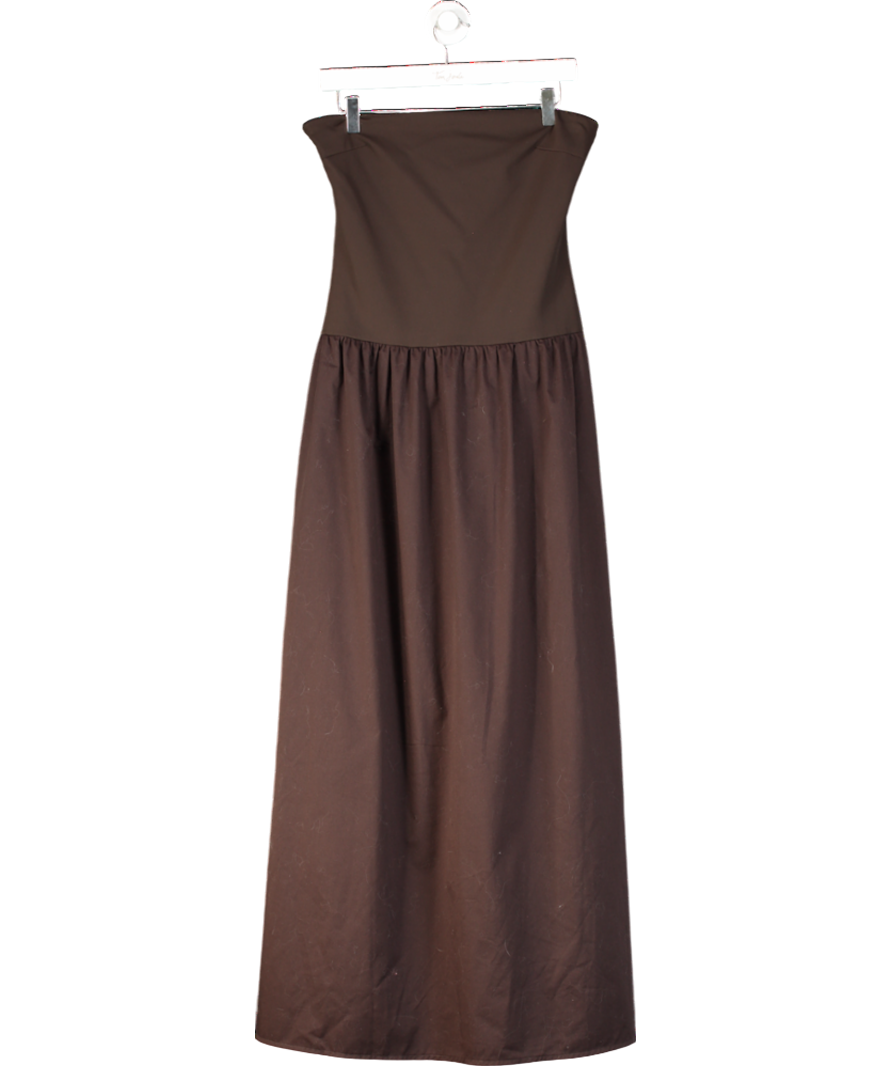 White Fox Brown Take Back Maxi Dress Chocolate UK L