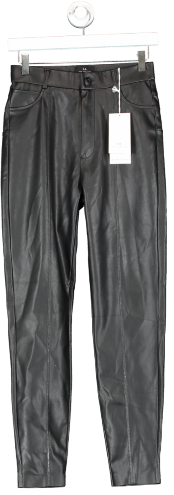 Love Leggings Black Leather Look Trousers UK 8