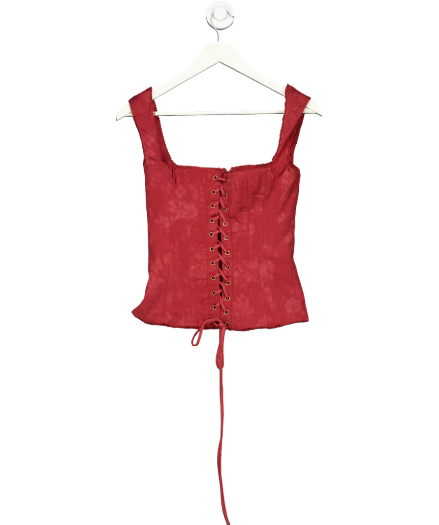 House of CB Red Parisa Merlot Floral Corset UK S