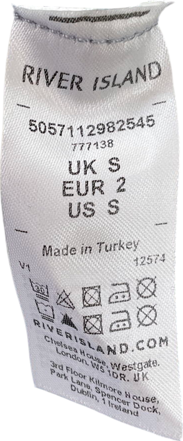 River Island Blue Bleached Denim Mini Dress UK S