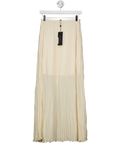 French Connection Cream Saylor Pleated Overlay Maxi Skirt UK 6