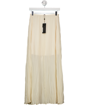 French Connection Cream Saylor Pleated Overlay Maxi Skirt UK 6