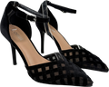 Coast Black Sophia Velvet & Mesh Detail High Stiletto Heel Court Shoes UK 5 EU 38