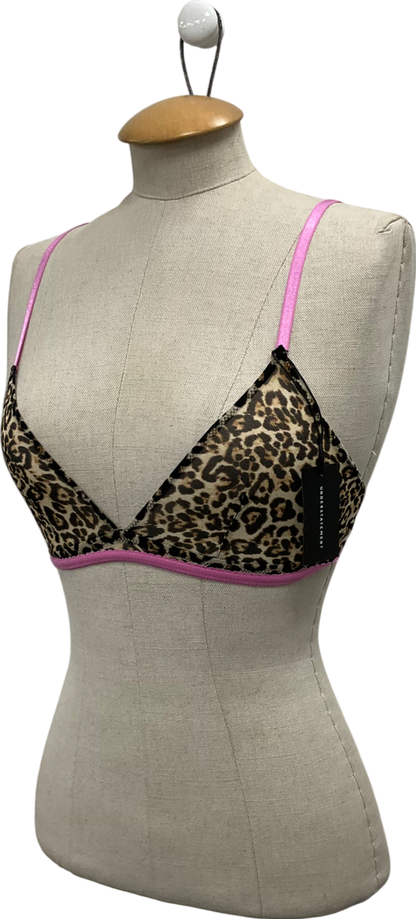 Understatement Brown Mesh Triangle Bralette UK M