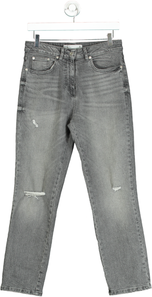 Next Grey Wide Leg High Rise Jeans UK 8