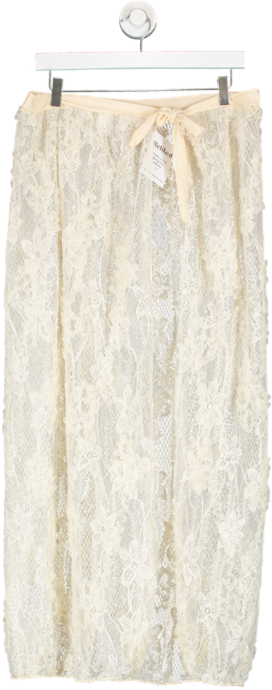 Cream Lace Wrap Around Maxi Skirt UK XL