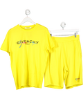 GIvenchy Yellow Rainbow Signature Logo T-shirt & Shorts UK XS
