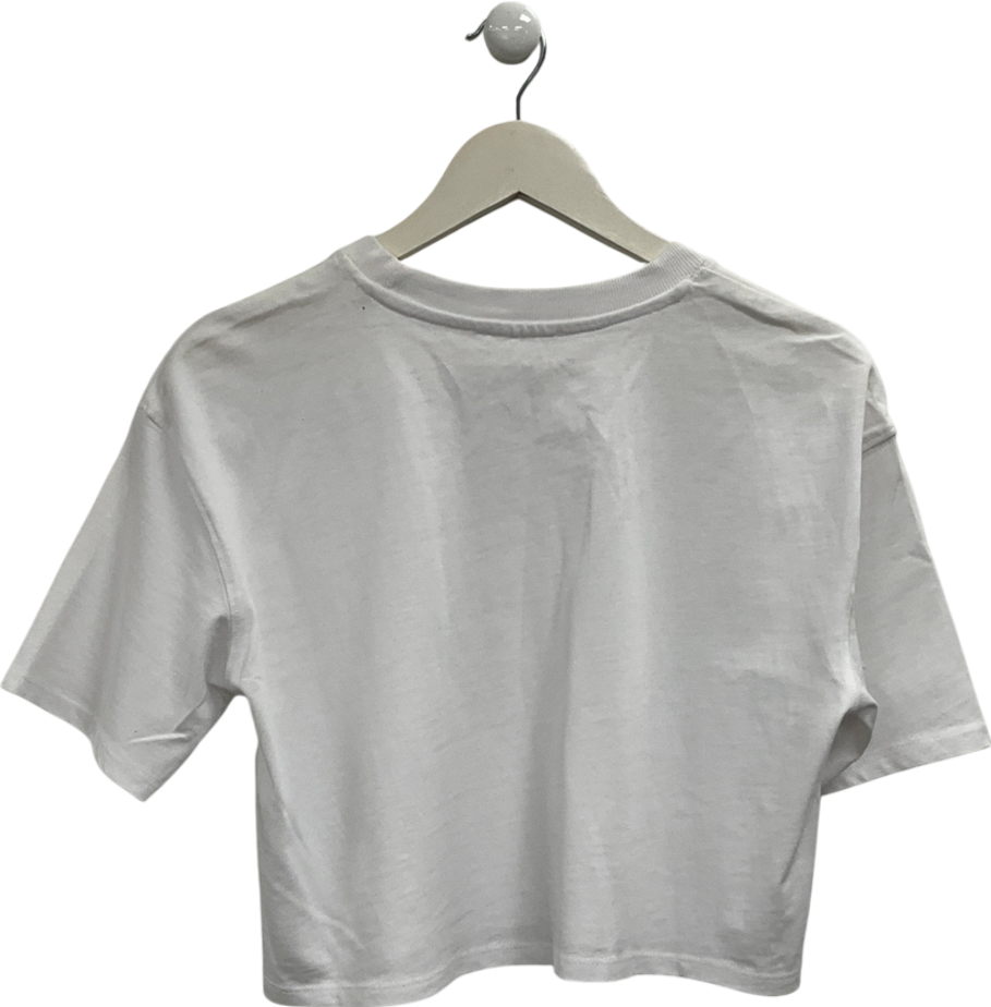 ZARA White Cropped Stretch T-shirt UK S