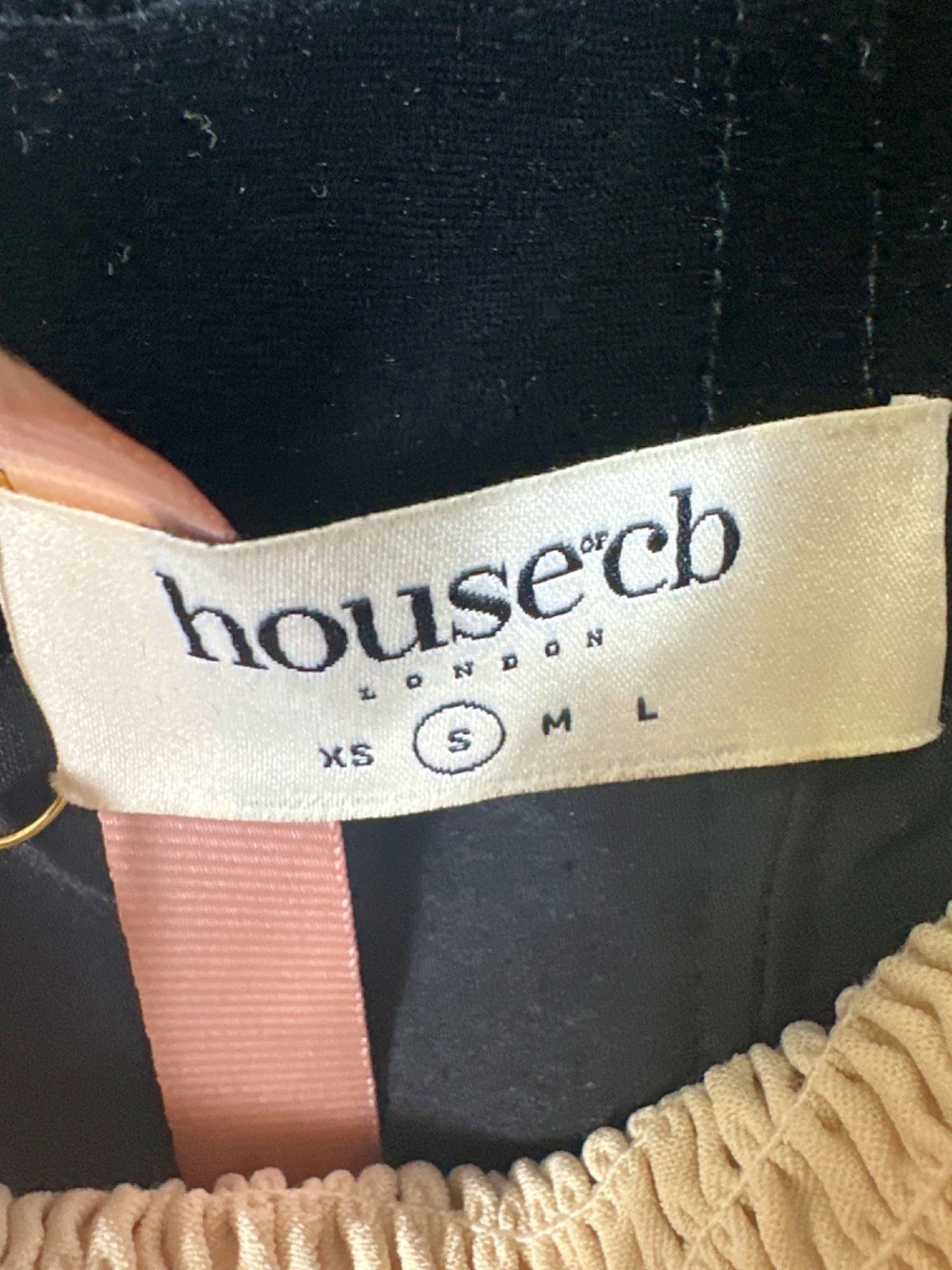 House of CB Black/Vintage Cream Azaria Dress UK S