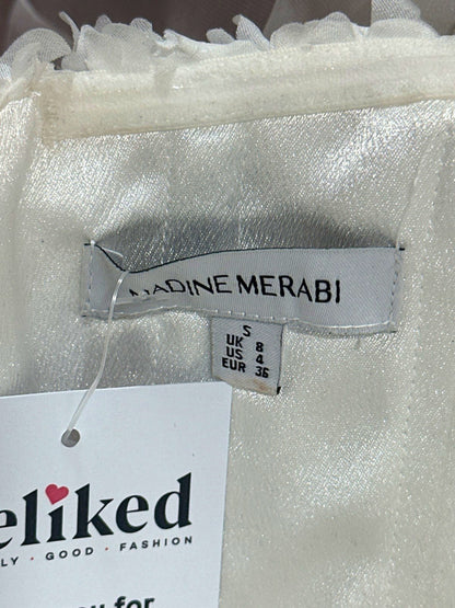 Nadine Merabi White Textured Strapless Mini Dress UK 8