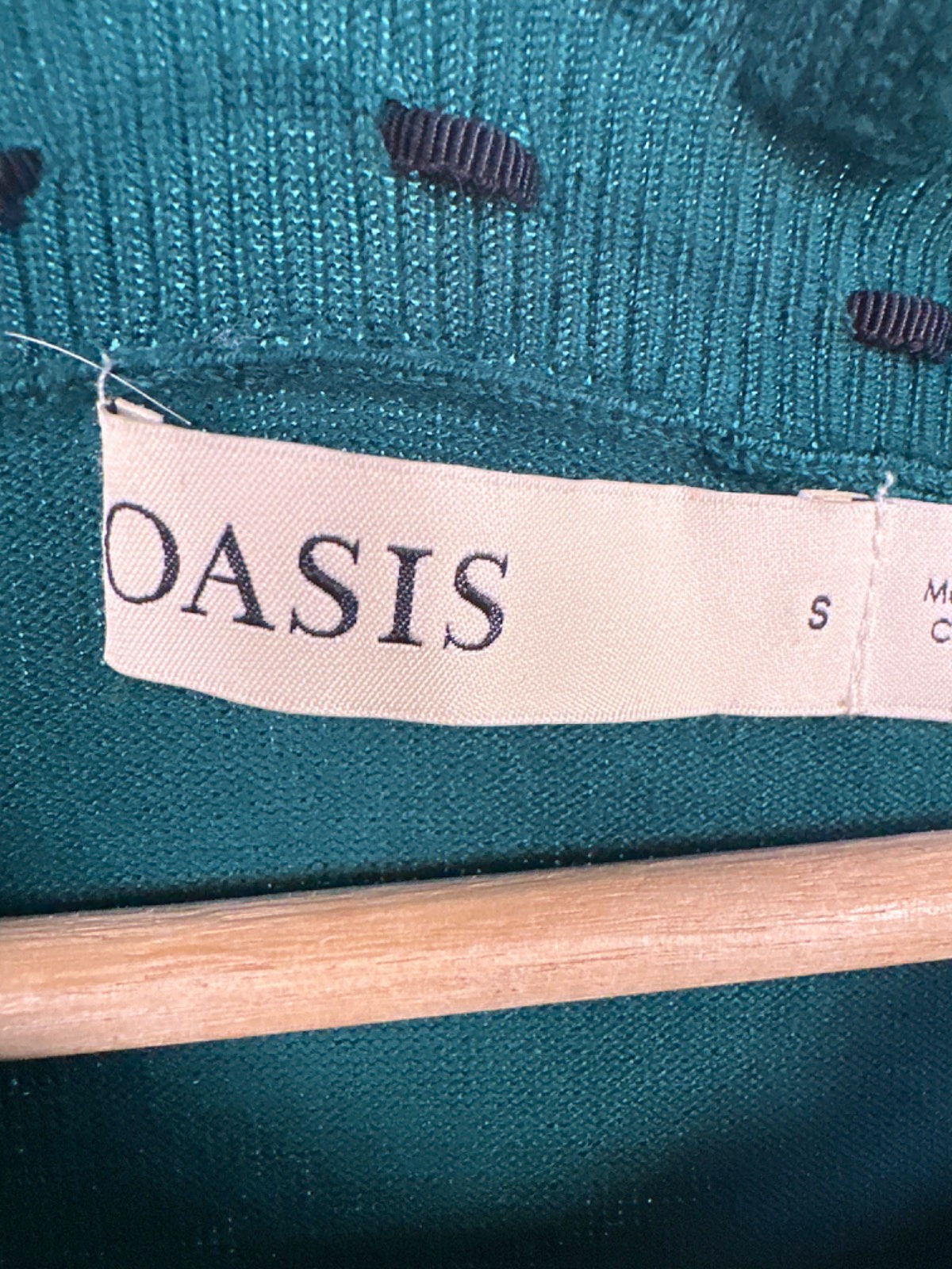 Oasis Green Ruffled Knit Dress UK S