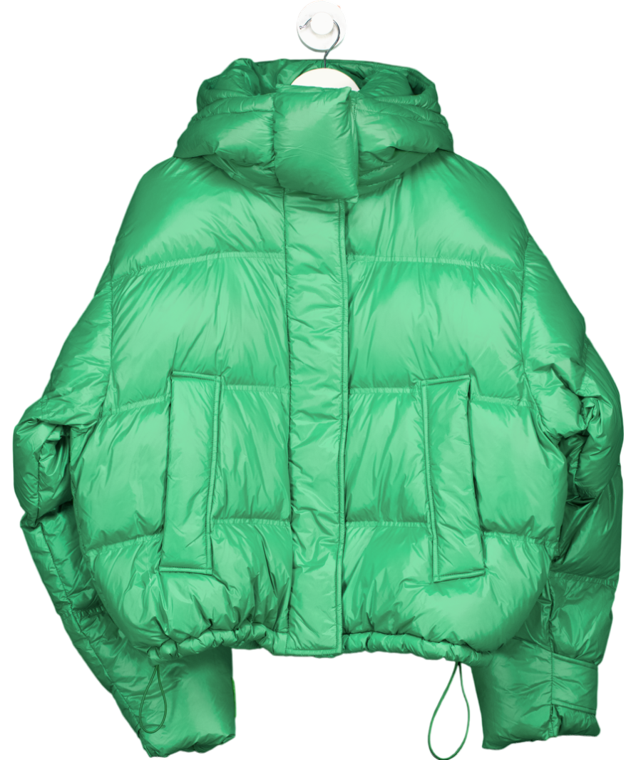 Holzweiler Women's Green Quilted Shell Hooded Jacket UK S