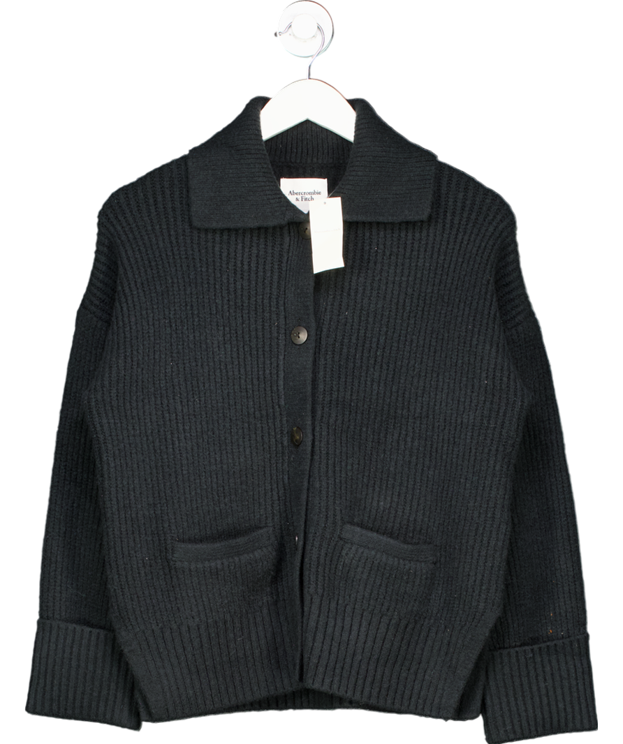 Abercrombie & Fitch Black Button Up Collared Cardigan UK XS